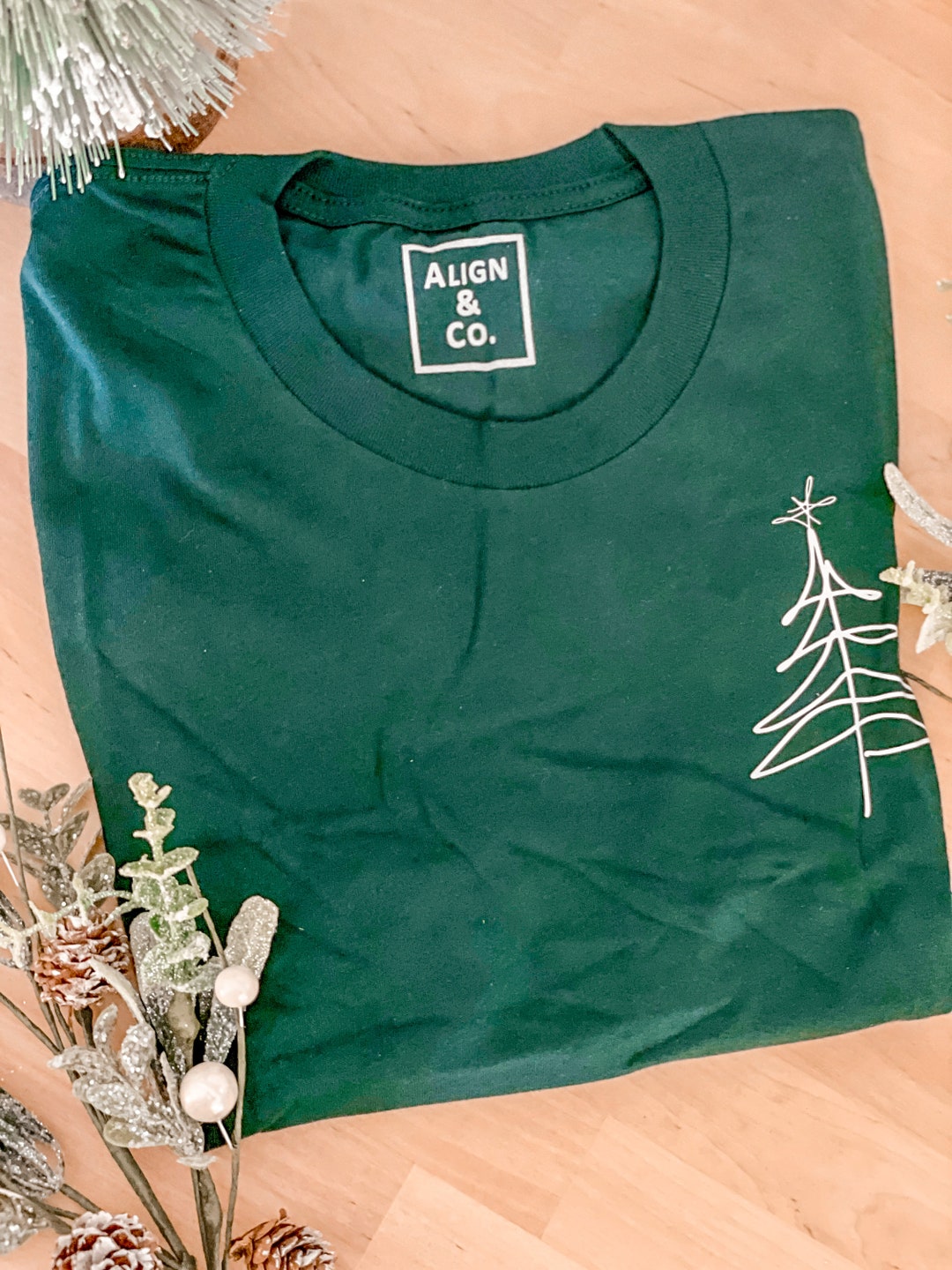 Christmas Tree Tee, Christmas Shirt for Women, Christmas Tee, Christmas Pocket Tee, Shirts for