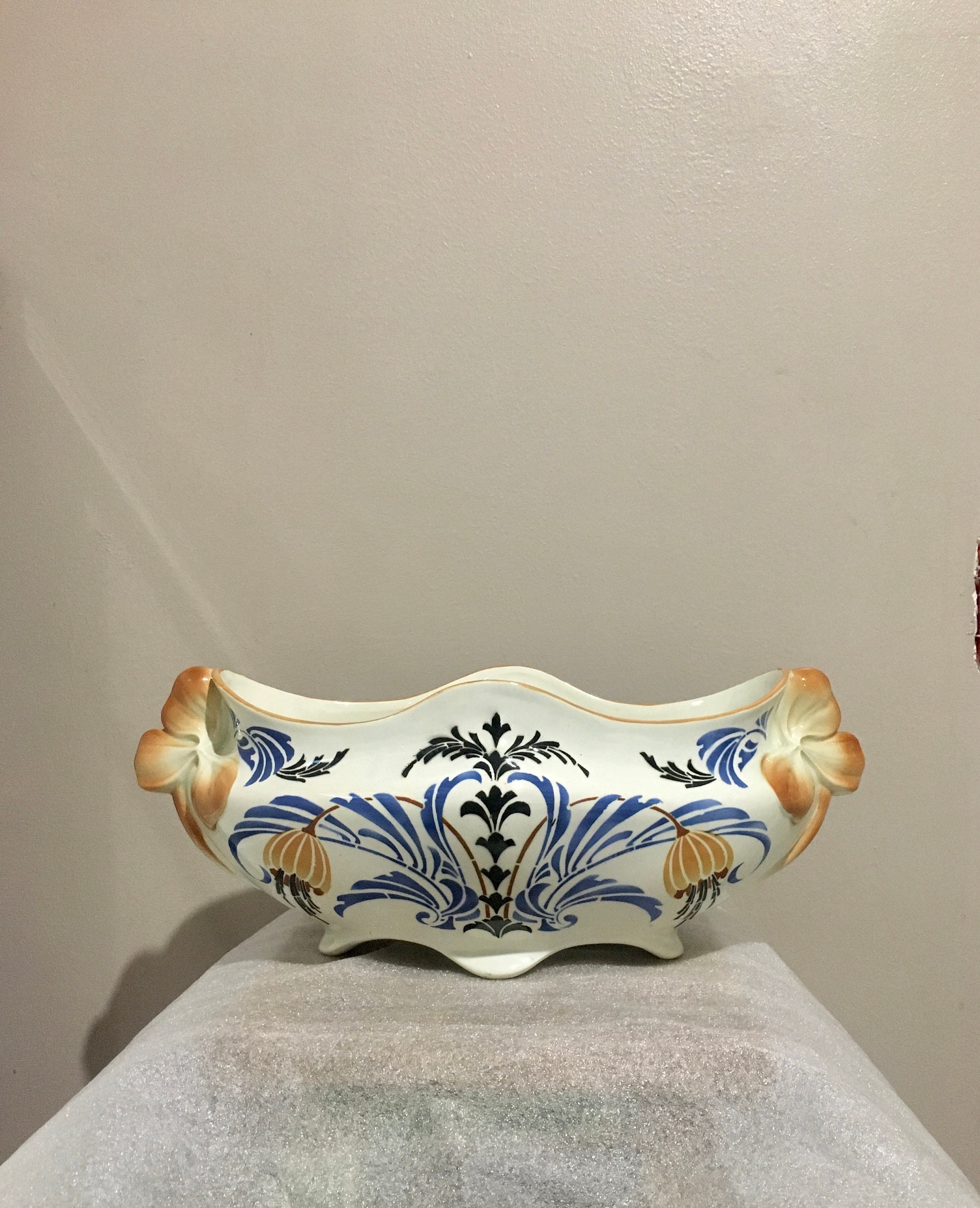 Jardinière Faïence Ancienne Art Nouveau Lunéville Vintage Français Céramique