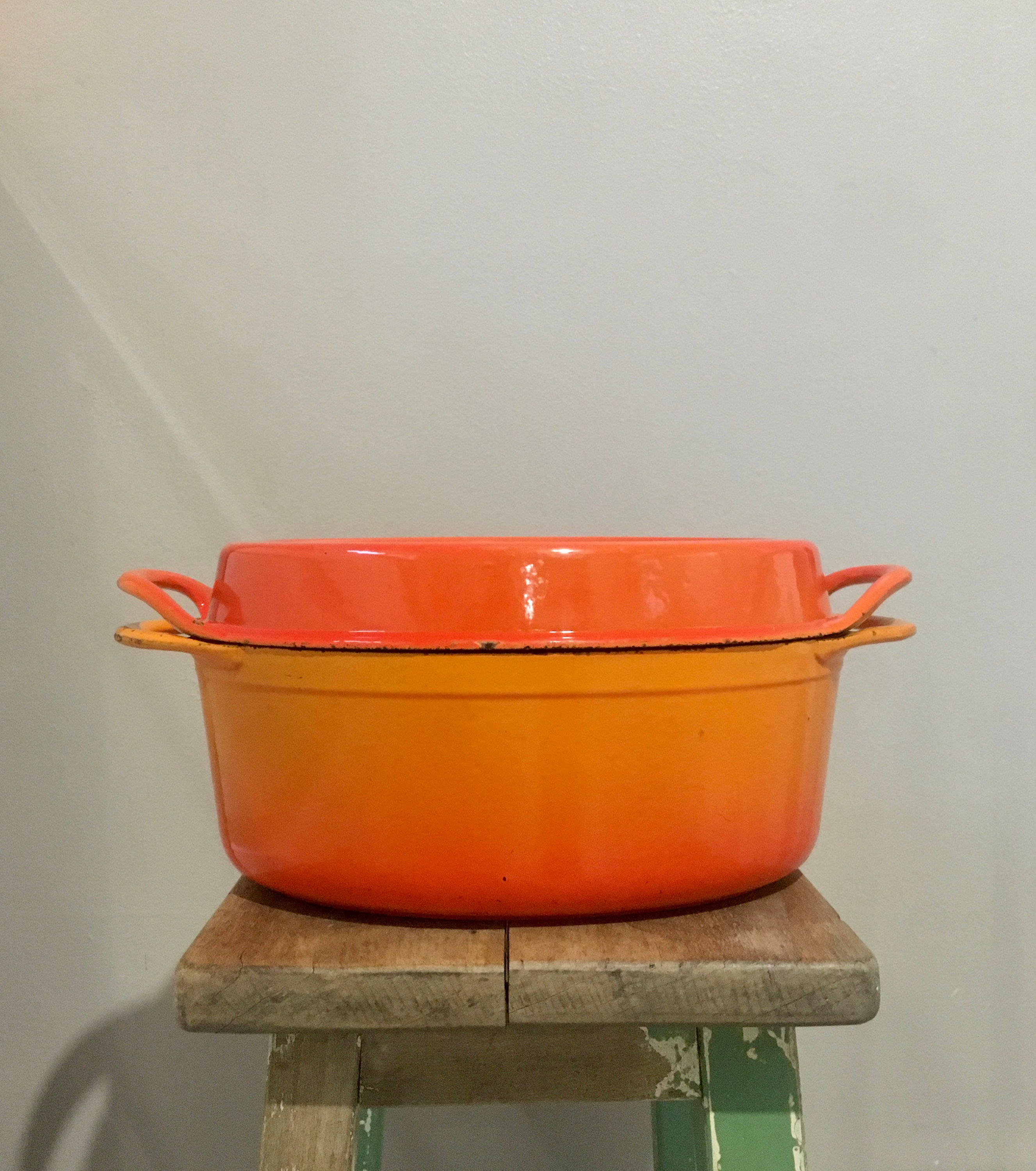 Cocotte Doufeu Cousance Le Creuset Français Vintage Fonte Émaillée
