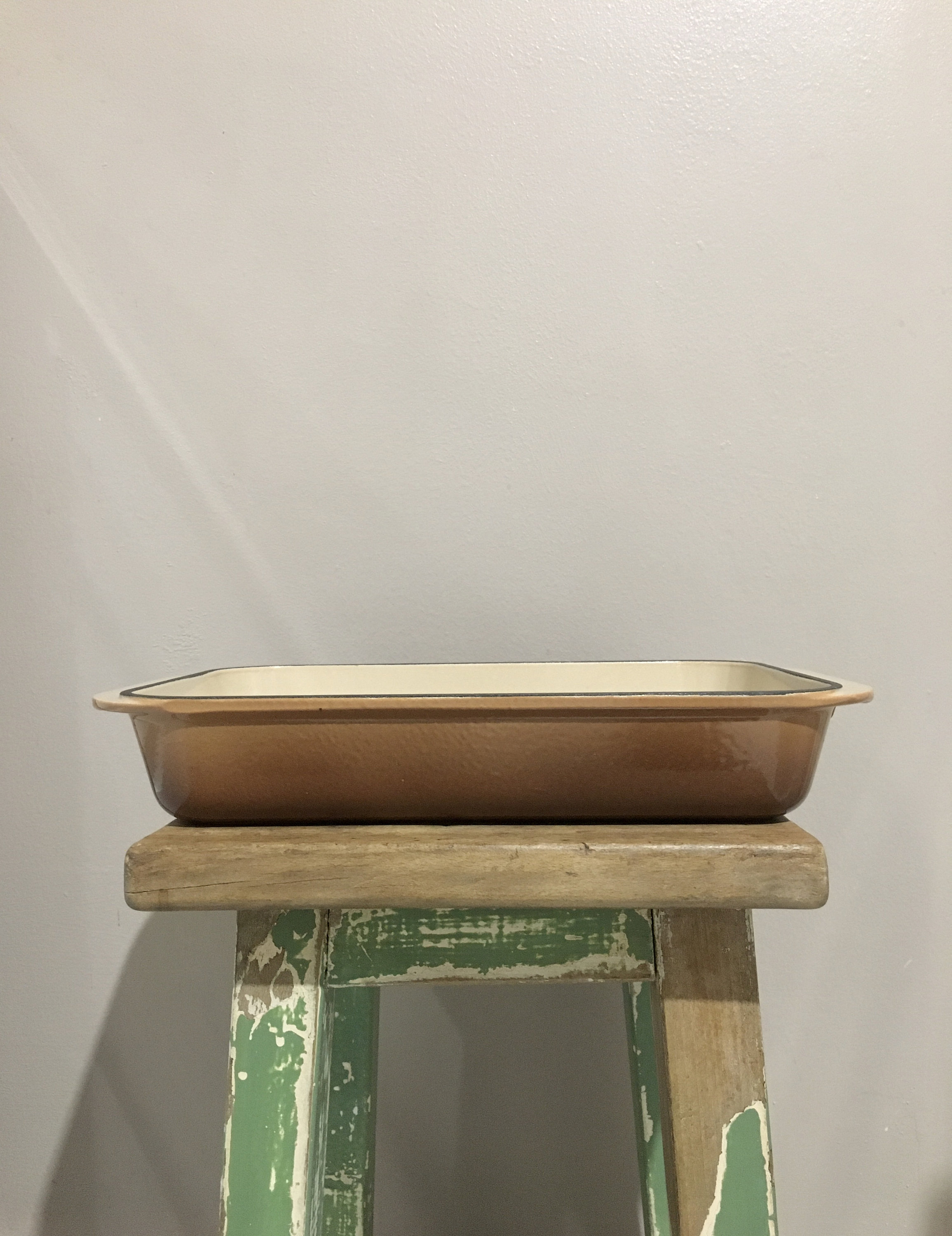 Grand Plat Fonte Émaillée Le Creuset Original Vintage Campagne Français Enamel Cast Iron Dish