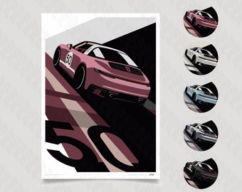 Porsche 992 911 Targa Heritage Design Edition Poster | Porsche Targa Poster | 992 Targa 4S | Targa Print