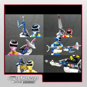 Power Rangers In Space - Combined Weapons | Quadro Blaster | Astro Axe | Lunar Lance | Satellite Stunner | Star Slinger | Spiral Saber