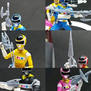 Power Rangers In Space - Combined Weapons | Quadro Blaster | Astro Axe | Lunar Lance | Satellite Stunner | Star Slinger | Spiral Saber