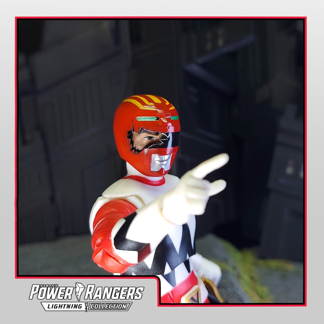 Power Rangers Lost Galaxy Damaged Red Ranger Helmet