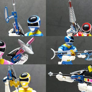 Power Rangers In Space - Combined Weapons | Quadro Blaster | Astro Axe | Lunar Lance | Satellite Stunner | Star Slinger | Spiral Saber
