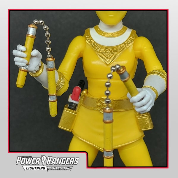 Power Rangers Zeo - Zeo Yellow's Nun-Chucks / Power Clubs - Lightning Collection Accessories
