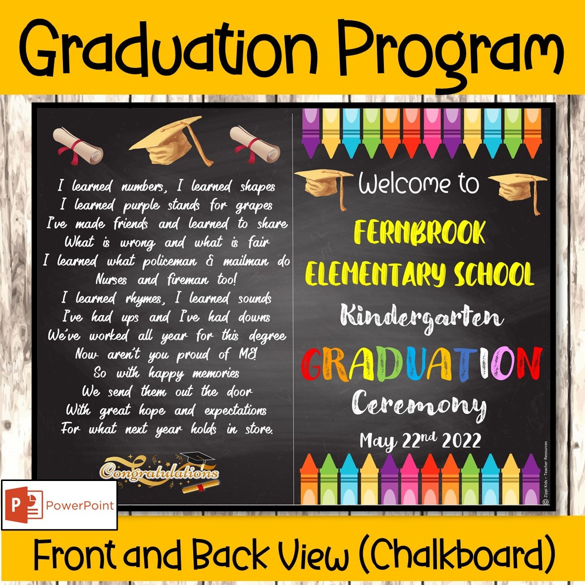 EDITABLE Graduation Ceremony Program Template Preschool - Etsy
