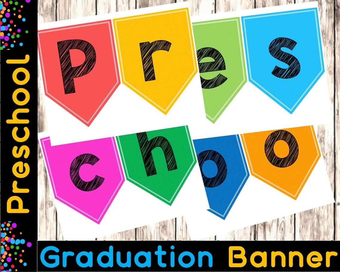 Preschool Graduation Banner, Graduation Ceremony Sign, Graduation