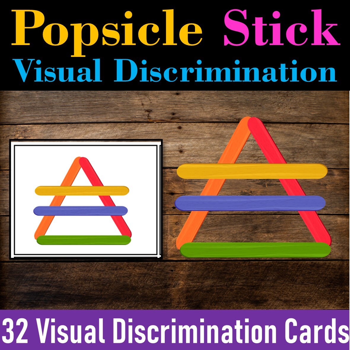 Popsicle Sticks Alphabets, Numbers, Shapes, Visual Discrimination ...