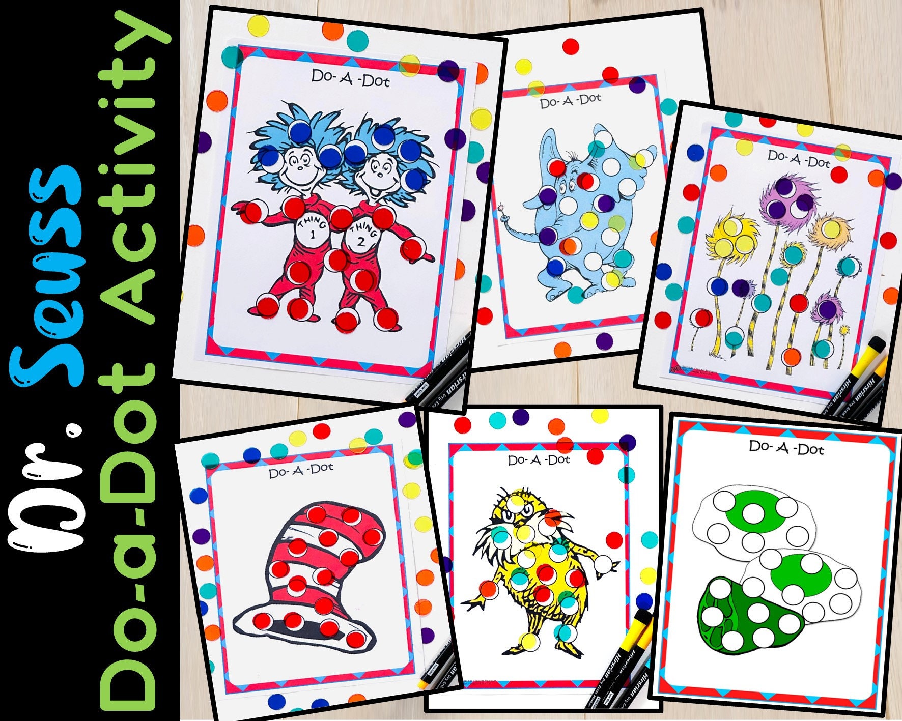 dr-seuss-do-a-dot-printable-for-preschool-cat-in-the-hat-lorax-thing-1-thing-2-read-across-america-week-activity-craft-etsy