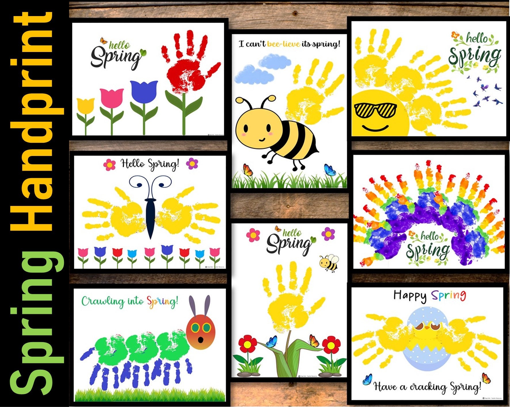 Spring Handprint Art Craft Activities Keepsake Art Printable
