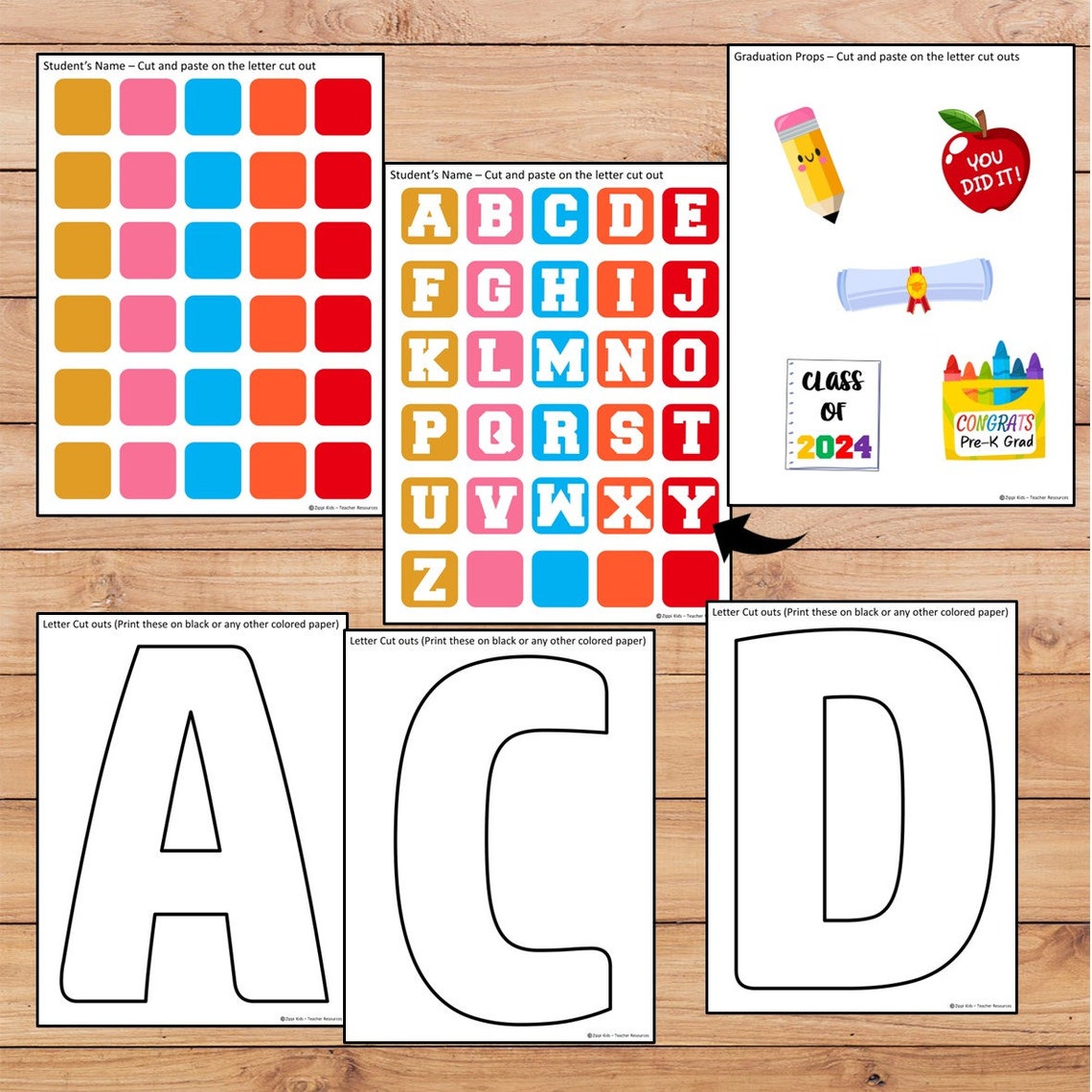 Graduation Letter Cutout Craft, Bulletin Board Decor (PPT and PDF) - Etsy