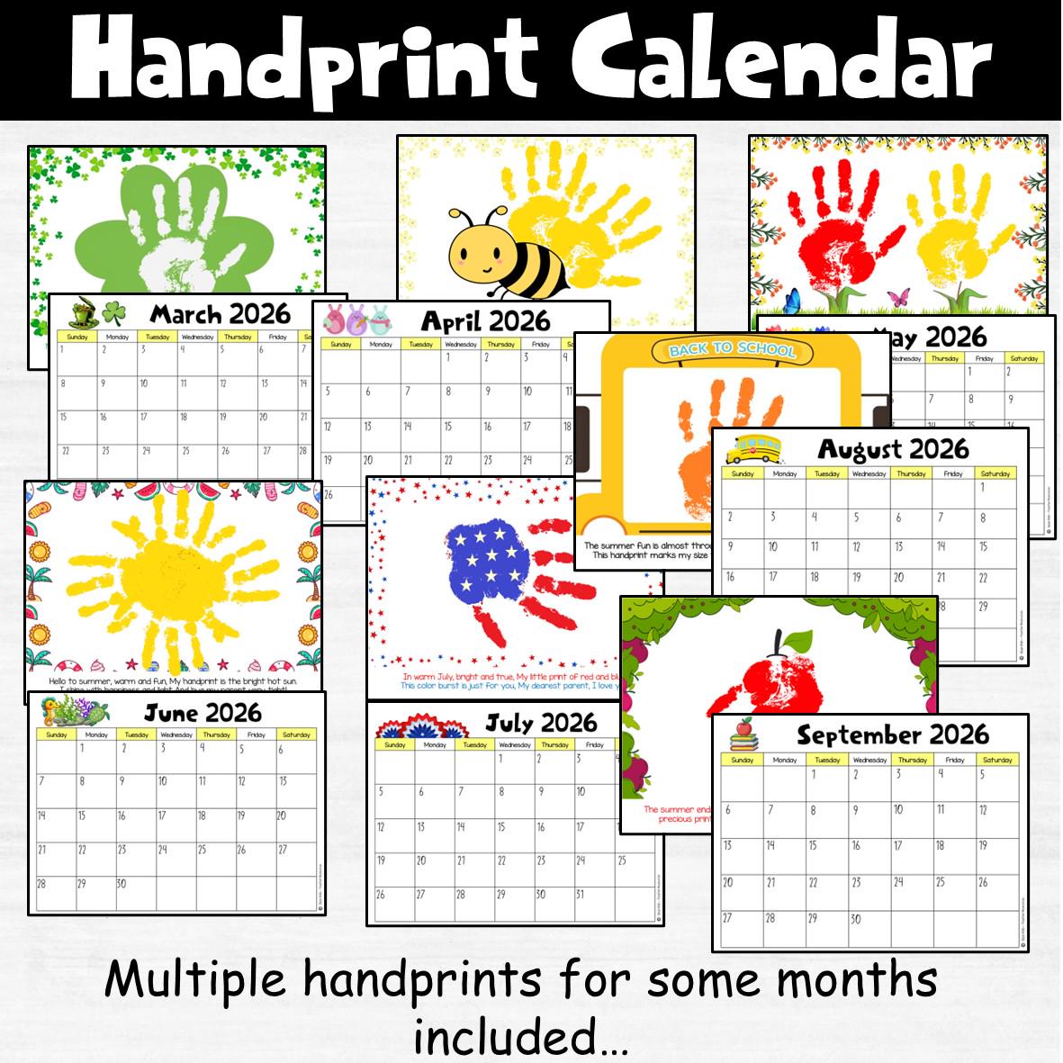 2026 Handprint Calendar Keepsake, Student Gift for Parent , New Year ...