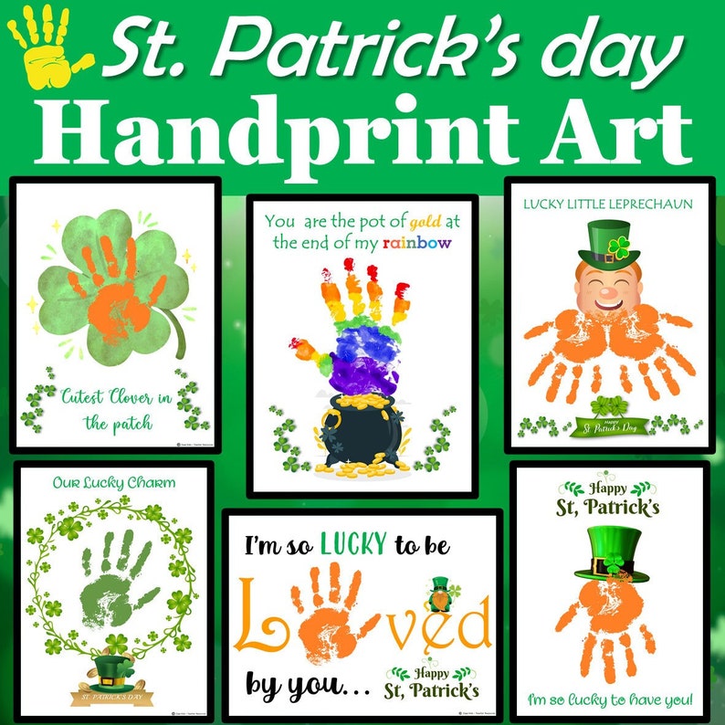 St. Patrick's day hand print , St. Patrick's craft, DIY St. Patrick's day activities
