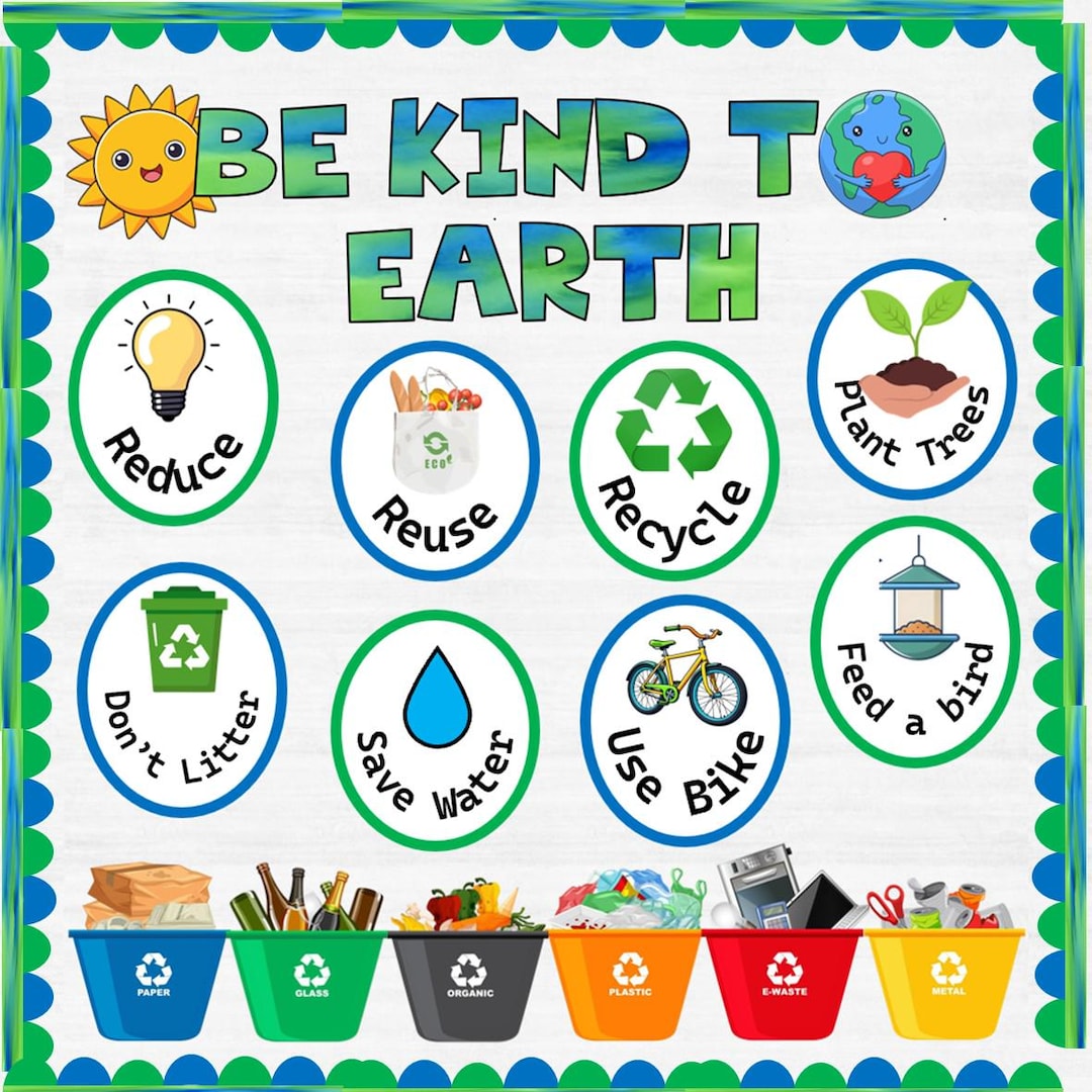 Earth Day Bulletin Board, Be Kind to Earth Classroom Decor - Etsy