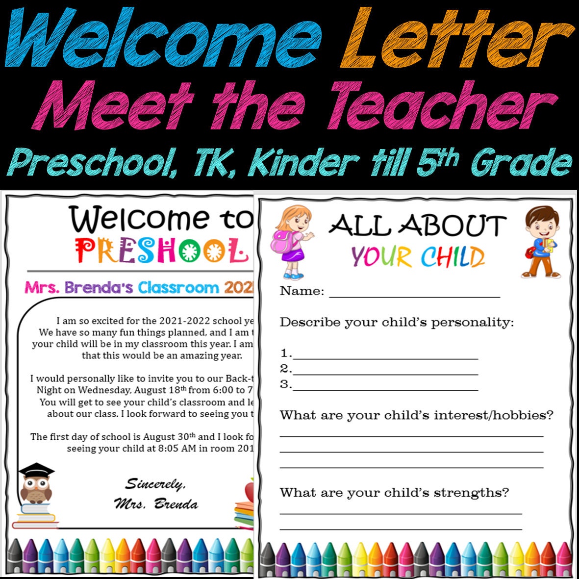 Letter, Meet the Teacher Template EDITABLE, Classroom Supply Letter, Meet the Teacher Template EDITABLE, Classroom Supply
