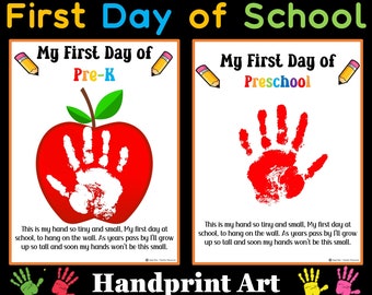 Lavoretto creativo con l'impronta della mano per la scuola materna, primo giorno di asilo (modello in PDF)