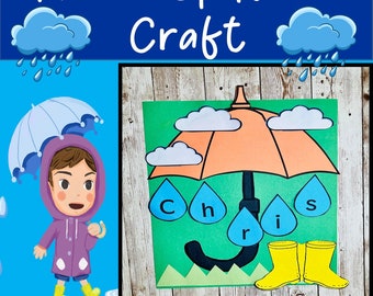 Sprint Craft, Druckbare Frühling Regentropfen Namen Bastelaktivitäten, Pinnwand Ideen DIY Frühling Handwerk für Kinder,