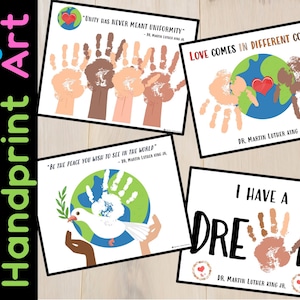 Martin Luther King Jr. Handprint Craft Activities, Keepsake, Gift, MLK Jr. Card, Kindness week, Black History Month, Toddler, Preschool