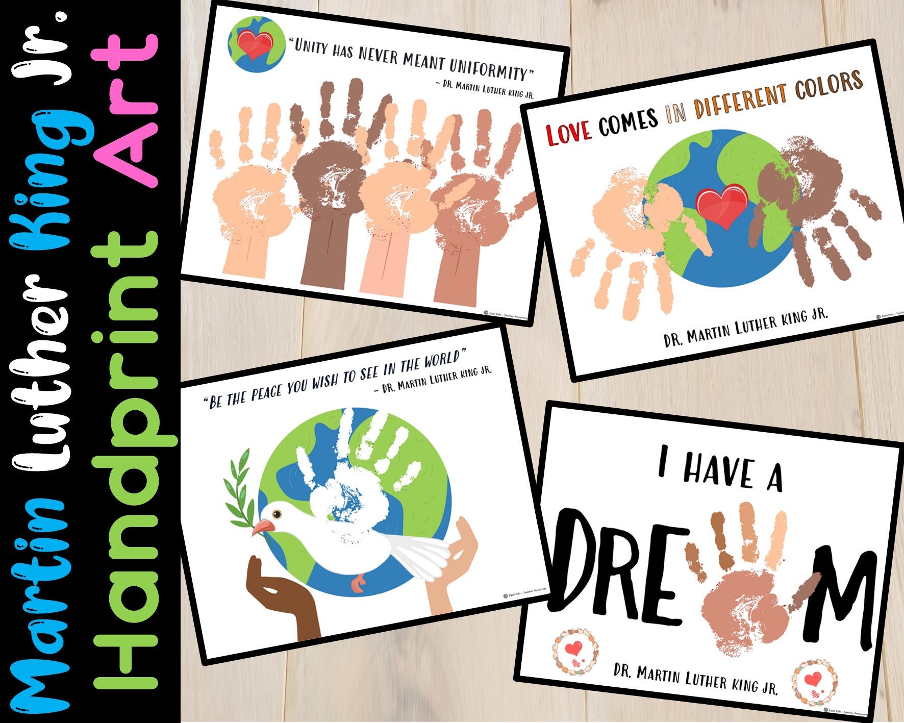 Martin Luther King Jr. Handprint Craft Activities, Keepsake, Gift, MLK