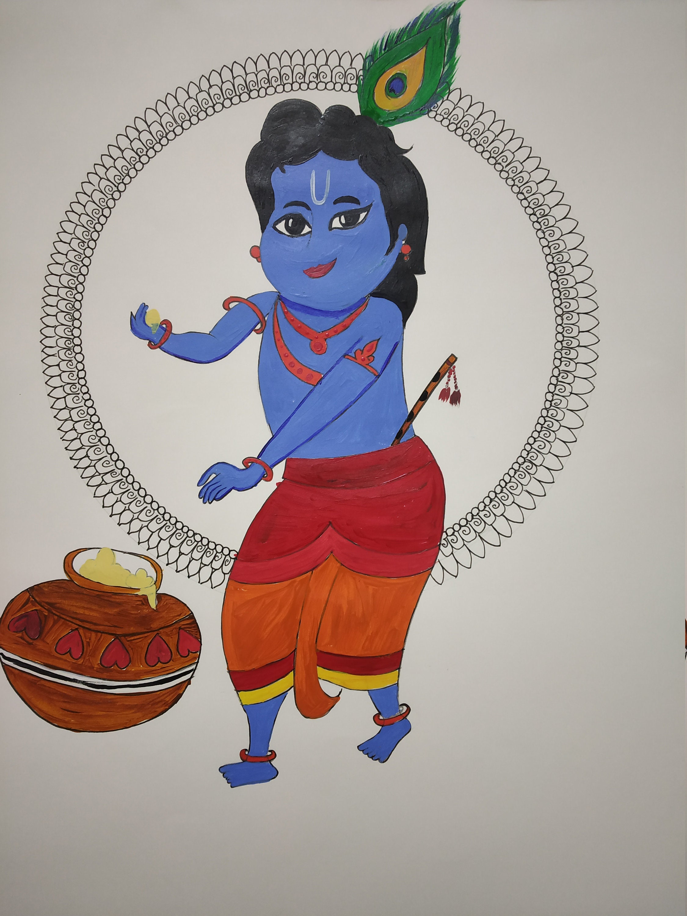 Lord Krishna Pencil Sketch Art by Ratheesh R Sale Innu Art Gallery