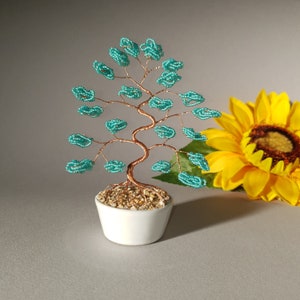 Handcrafted Ocean Blue tree of happiness