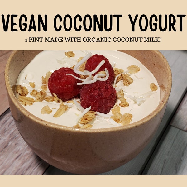 Vegan Coconut Yogurt (PINT) In Glass Jar | Choose Your Flavor | 100% Dairy-Free | Made With Organic Coconut Milk
