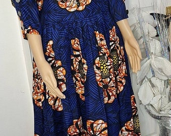 African print pattern long dress 14/16