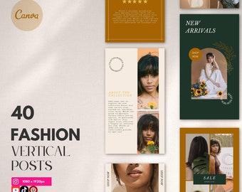Vertical Social Media Templates, Instagram Story, TikTok, YouTube Shorts, Content Creator Fashion, Sustainable Clothing Shop, Boho Boutique