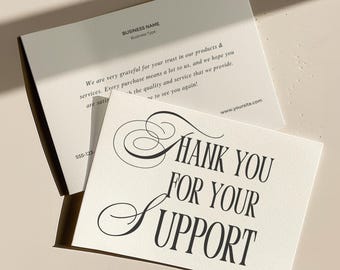 Classic Thank You Card Template, Business Card Printable, Thank You For Your Support, Elegant Editable Esthetician Beauty Spa Hair Salon 7x5