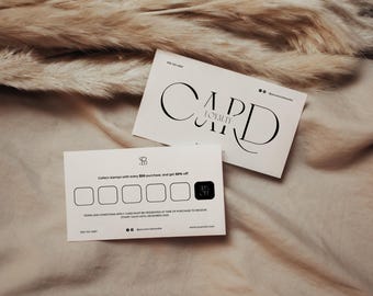 Loyalty Card Template, Canva Editable Reward Stamp Card, Esthetician Business Card, Printable Beauty Salon Hair Lash Brow Customer Discount