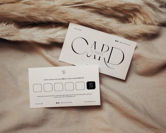 Loyalty Card Template, Canva Editable Reward Stamp Card, Esthetician Business Card, Printable Beauty Salon Hair Lash Brow Customer Discount