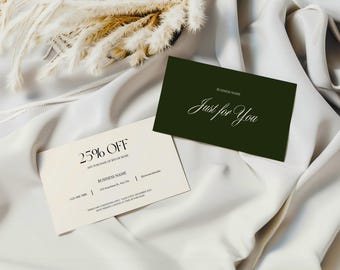 Coupon Card Template, Florist Floral Designer Gift Voucher, Modern Editable Canva Reward Card, Printable DIY Discount Gift Card, 3.5x2