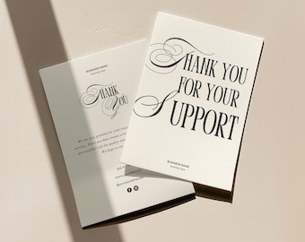 Classic Thank You Card Template Business Card Printable, Thank You For Your Support Elegant Editable Esthetician Beauty Spa Hair Salon 5x7