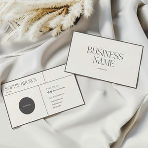Canva-sjabloon voor visitekaartjes, bewerkbaar visitekaartje schoonheidsspecialiste schoonheidssalon, modern luxe afdrukbaar visitekaartje, DIY-branding, 3,5 x 2