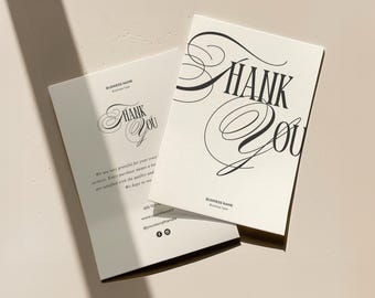 Classic Thank You Card Template, Printable Business Card, Thank You For Your Purchase, Elegant Vintage Old Money Style Thank You Card 5x7
