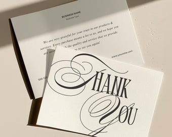 Classic Thank You Card Template, Business Card Printable, Thank You For Your Purchase, Elegant Esthetician Beauty Spa Hair Salon Nail 7x5
