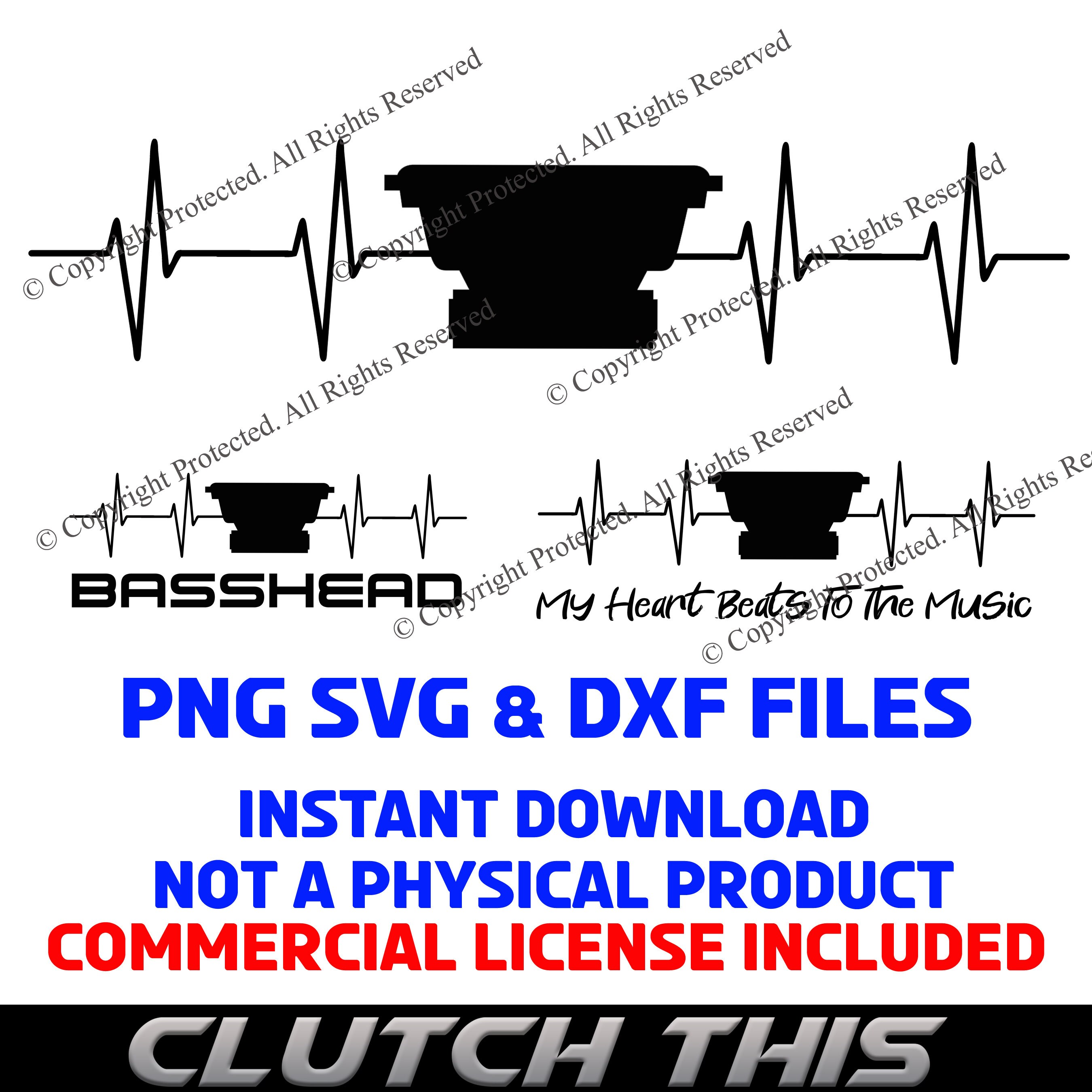 Subwoofer Basshead Heartbeat SVG and Vector Files Etsy