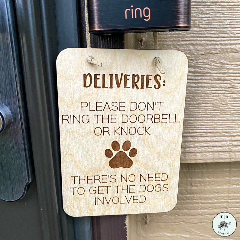 Dog Doorbell Sign Don't Ring the Doorbell Mini Door Etsy