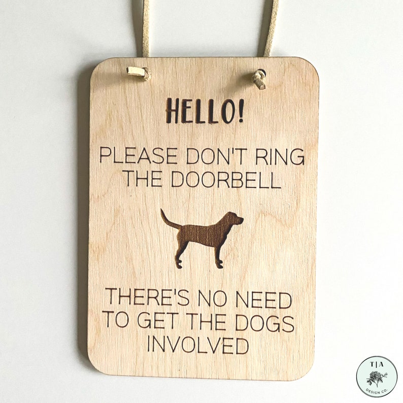 Hello Dog Doorbell Sign Don't Ring the Doorbell Mini Etsy