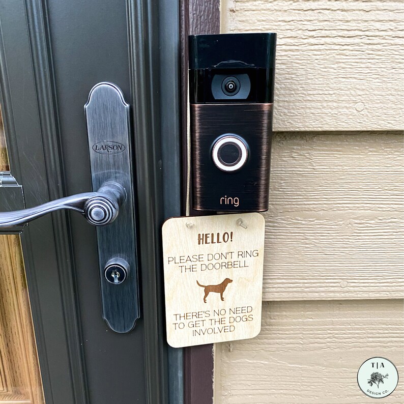 Hello Dog Doorbell Sign Don't Ring the Doorbell Mini Etsy
