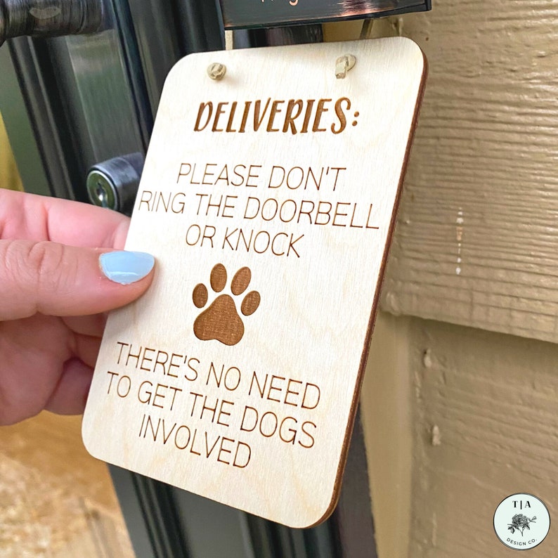 Dog Doorbell Sign Don't Ring the Doorbell Mini Door Etsy