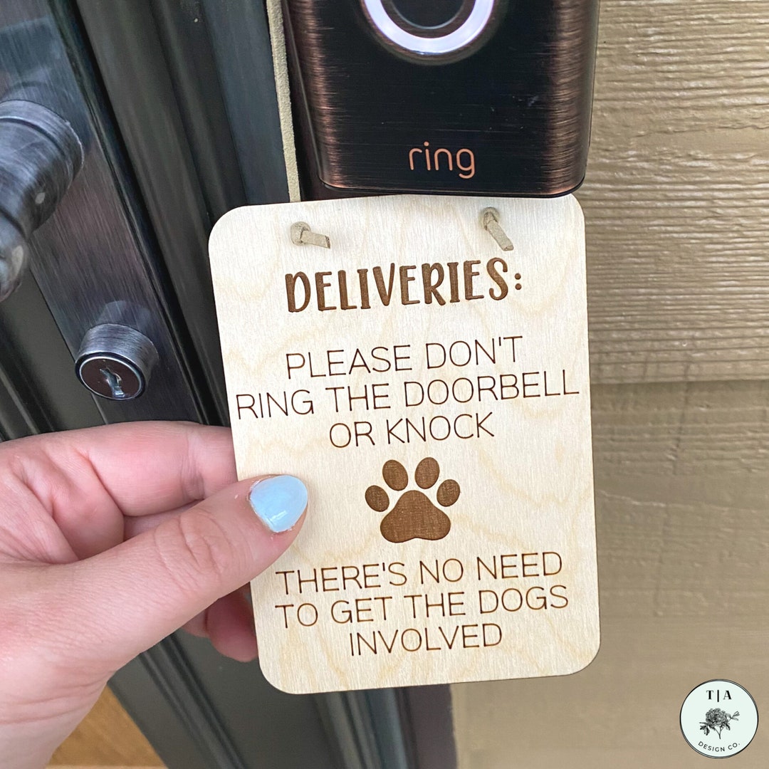 Dog Doorbell Sign Don't Ring the Doorbell Mini Door Sign Don't Knock