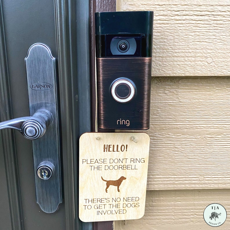 Hello Dog Doorbell Sign Don't Ring the Doorbell Mini Etsy