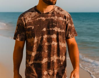 Reverse Tie Dye / Drop Tail, Long Tee / Shibori Tie Dye Shirt