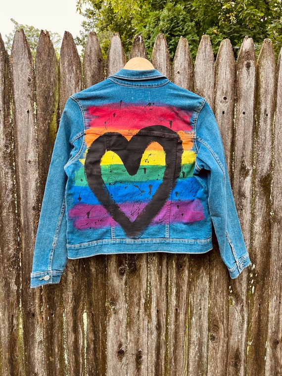 Jean jacket at rainbow sale
