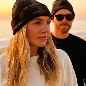 Handmade Bleach Tie Dye Beanie, Unisex Acid Wash Hat