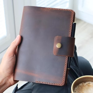 Journal en cuir rechargeable, carnet de notes personnalisé A5 en cuir rustique fait main, agenda vintage, carnet de croquis, cadeau personnalisé
