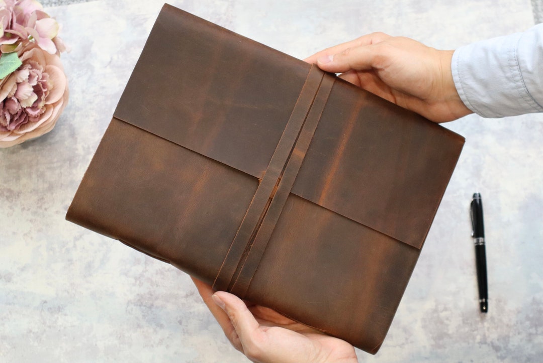 Extra Large Leather Journal Personalized 12x9 A4 Etsy