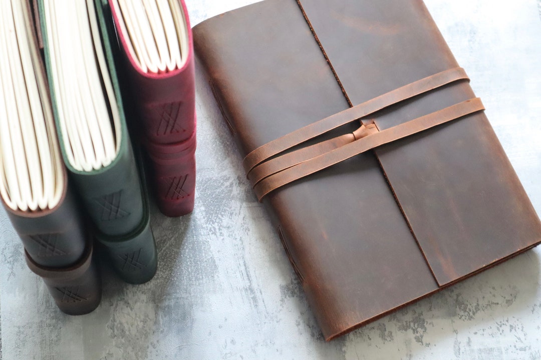 Extra Large Leather Journal, Personalized 12x9 A4 Leather Handmade Notebook, Recipes Book